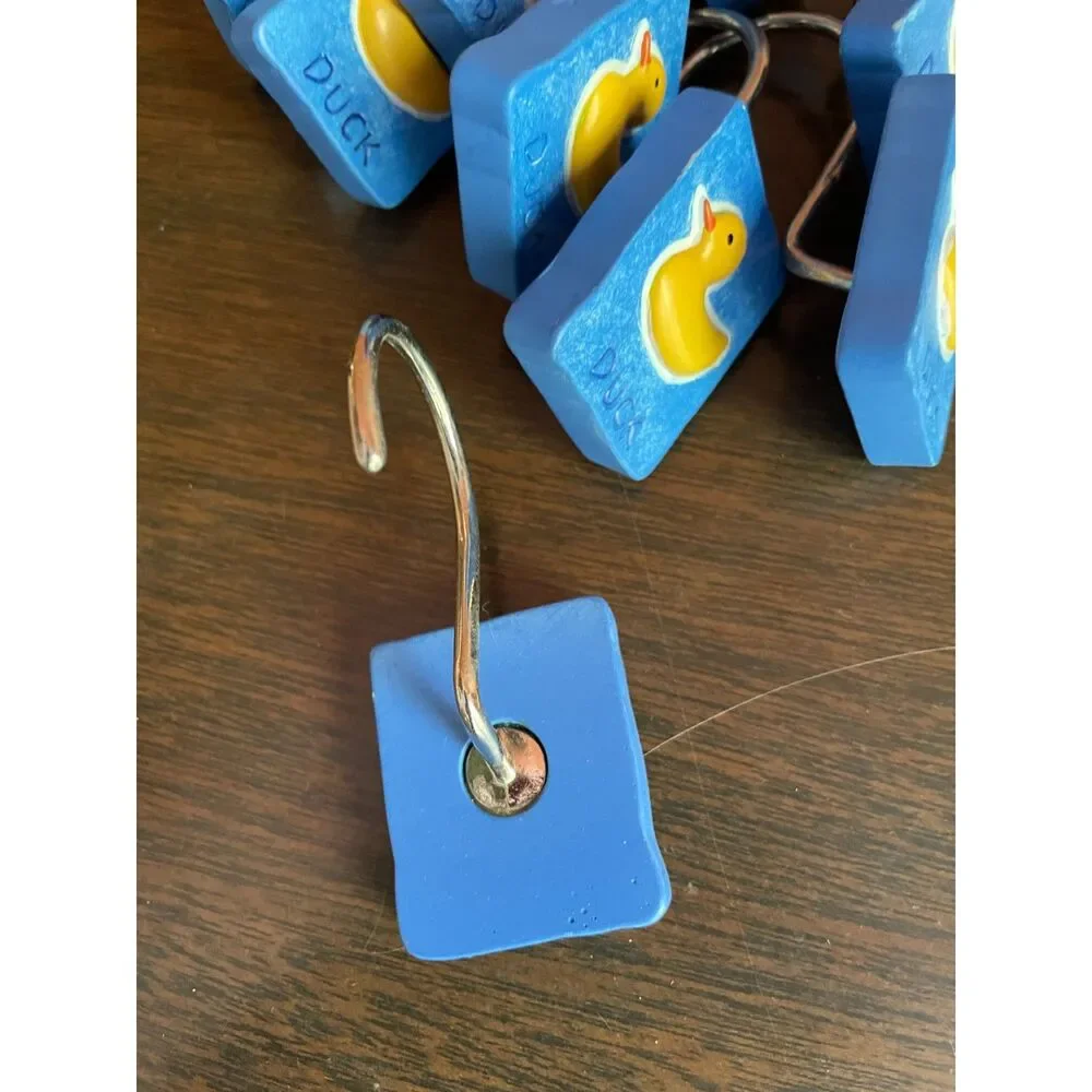 Vintage Yellow Duck Bathroom Decor Set Shower Curtain Hooks Wall Decor 14 Pc
